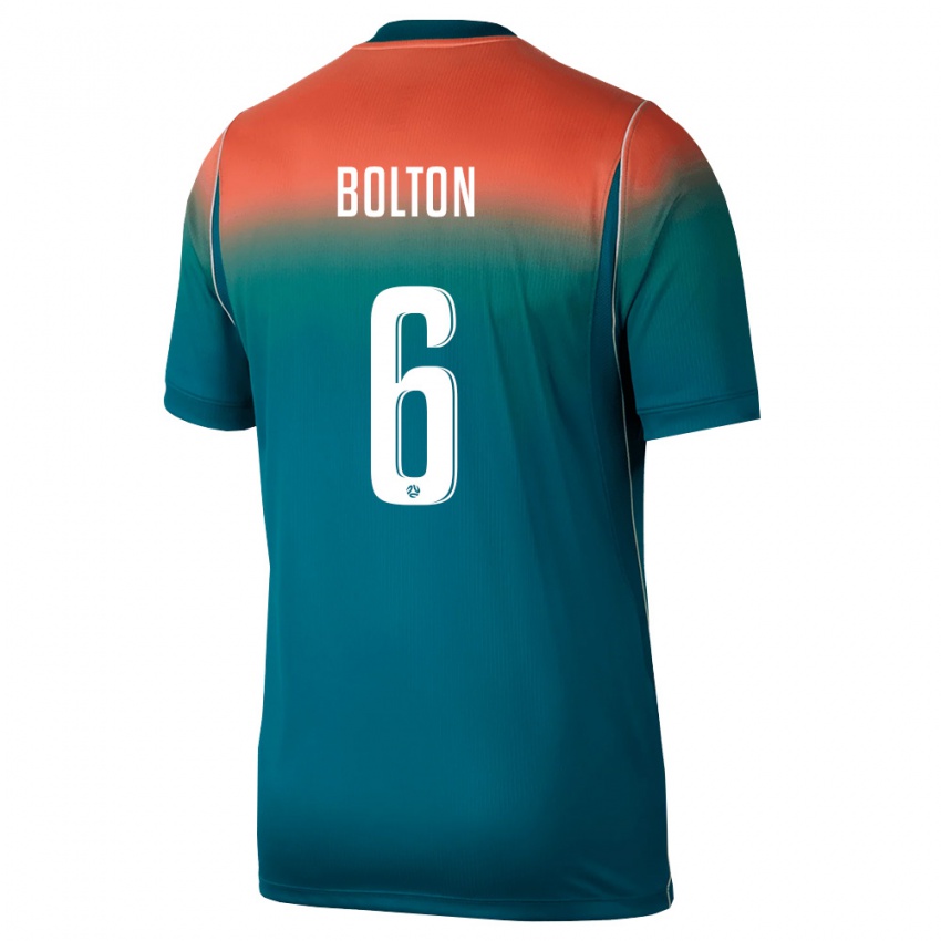 גברים אוֹסטְרַלִיָה Alex Bolton #6 ירוק ורוד הרחק ג'רזי 26-28 חולצה קצרה