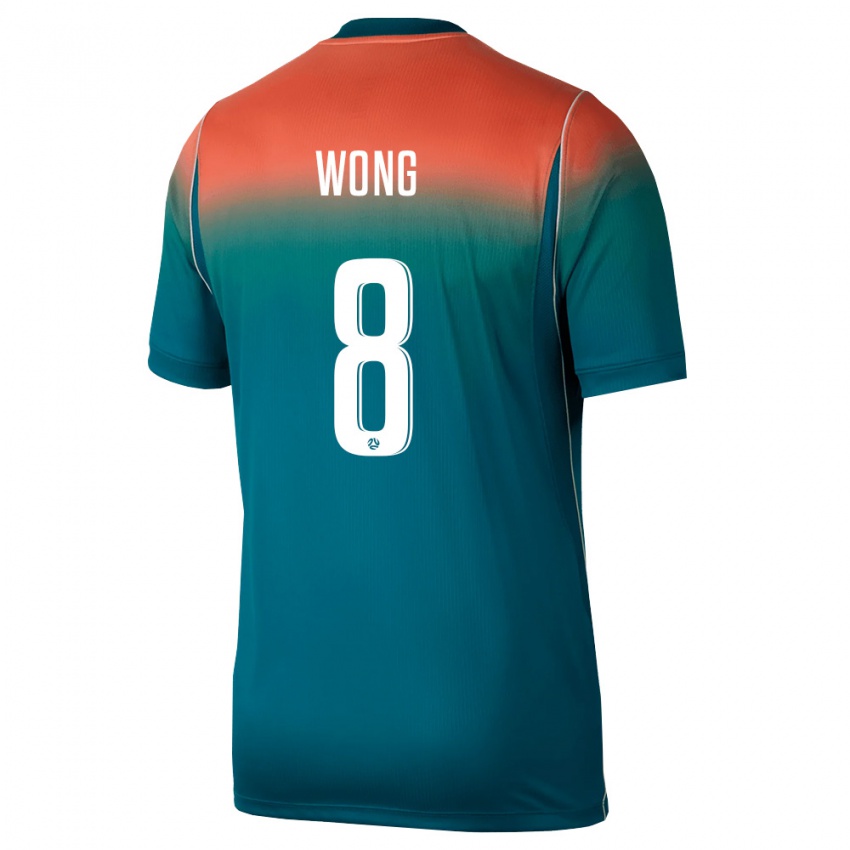 גברים אוֹסטְרַלִיָה Lawrence Wong #8 ירוק ורוד הרחק ג'רזי 26-28 חולצה קצרה