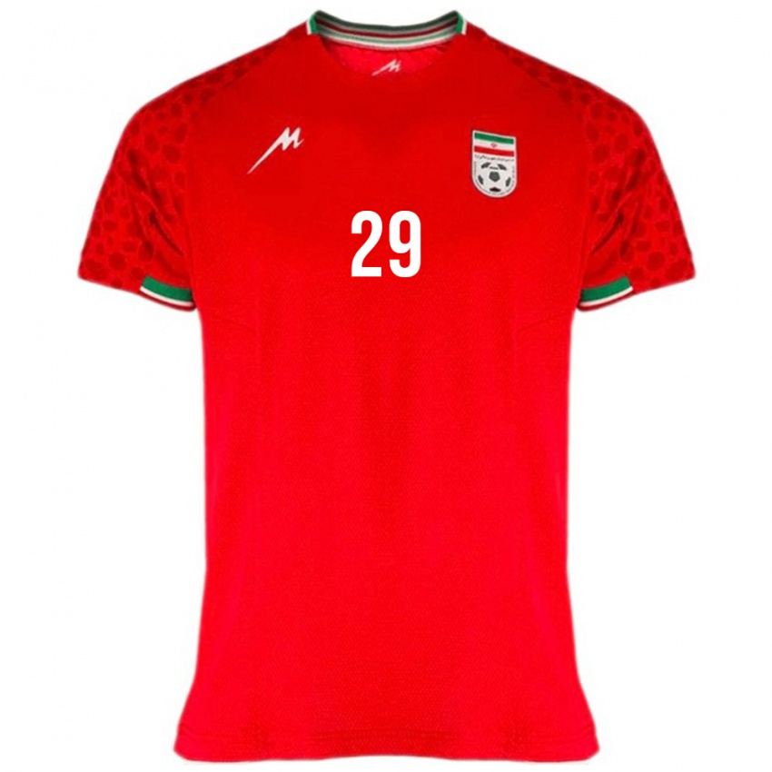 גברים איראן דניאל איירי #29 אדום לבן הרחק ג'רזי 26-28 חולצה קצרה