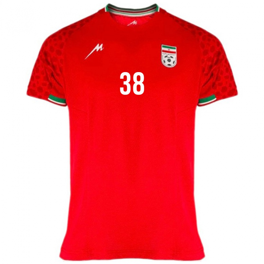 גברים איראן אבולפזל ג׳לאלי #38 אדום לבן הרחק ג'רזי 26-28 חולצה קצרה