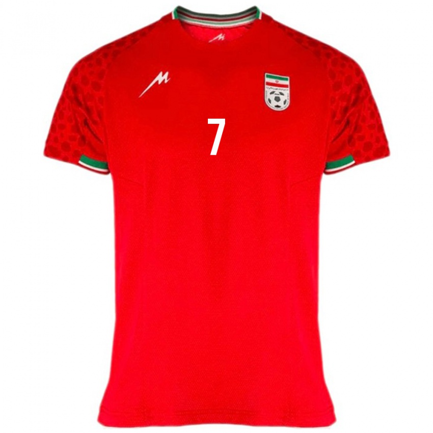 גברים איראן אפסנה צ'טרנור #7 אדום לבן הרחק ג'רזי 26-28 חולצה קצרה