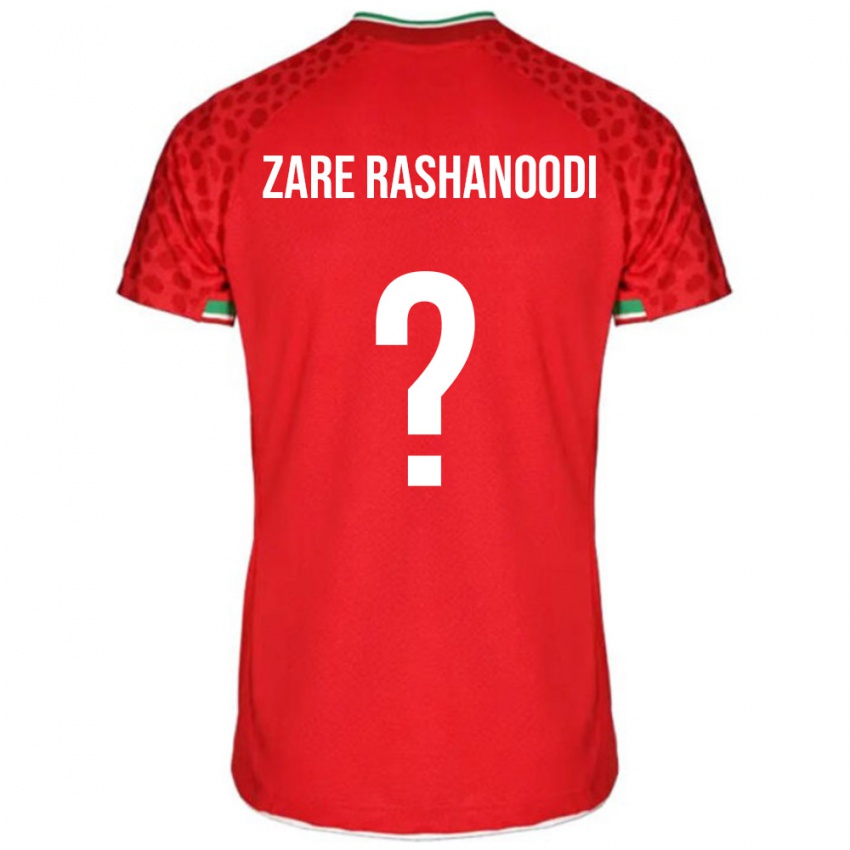 גברים איראן Mahan Zare Rashanoodi #0 אדום לבן הרחק ג'רזי 26-28 חולצה קצרה