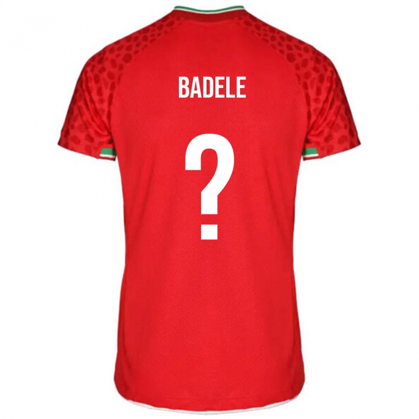 גברים איראן Mehrab Badele #0 אדום לבן הרחק ג'רזי 26-28 חולצה קצרה