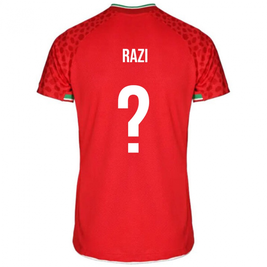 גברים איראן Vihan Razi #0 אדום לבן הרחק ג'רזי 26-28 חולצה קצרה
