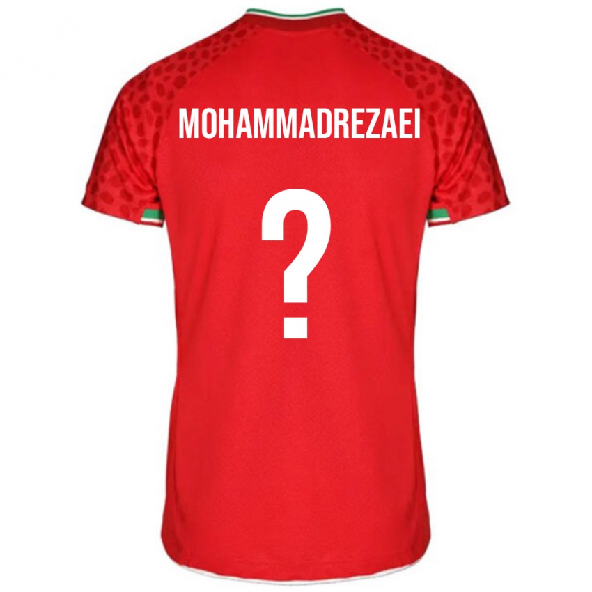 גברים איראן Hossein Mohammadrezaei #0 אדום לבן הרחק ג'רזי 26-28 חולצה קצרה