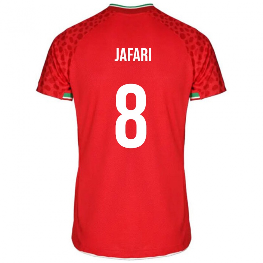 גברים איראן Pouya Jafari #8 אדום לבן הרחק ג'רזי 26-28 חולצה קצרה