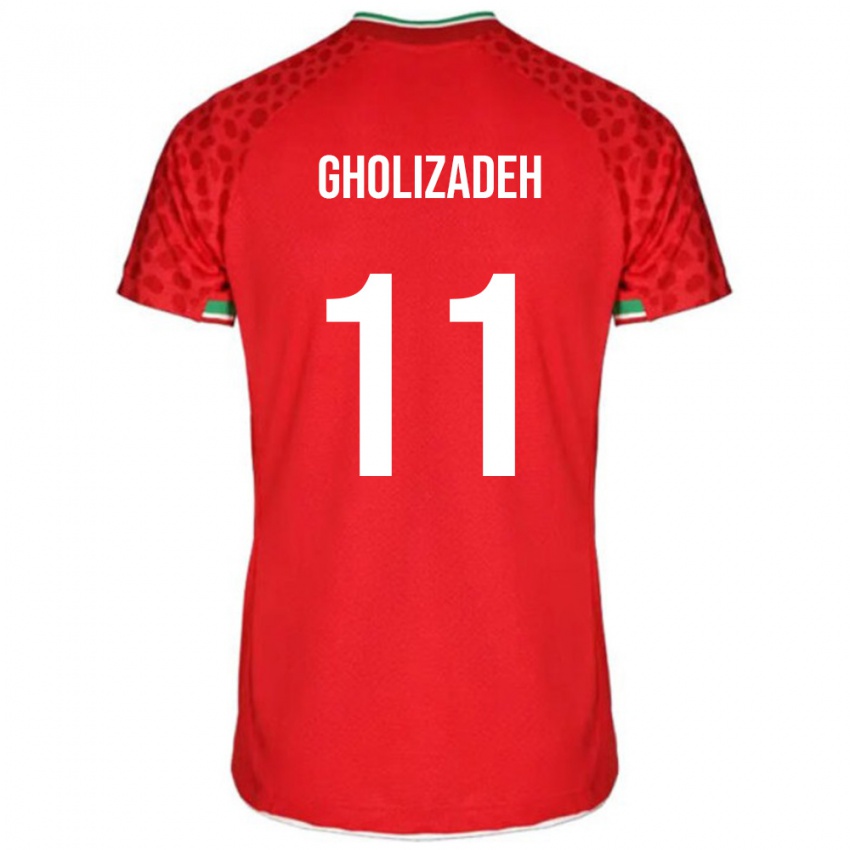גברים איראן עלי גוליזאדה #11 אדום לבן הרחק ג'רזי 26-28 חולצה קצרה