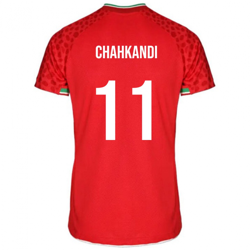 גברים איראן סמנה צ'אקנדי #11 אדום לבן הרחק ג'רזי 26-28 חולצה קצרה