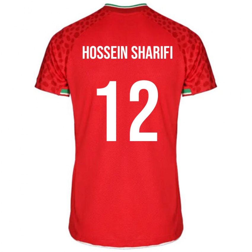 גברים איראן מוחמד חוסיין שרפי #12 אדום לבן הרחק ג'רזי 26-28 חולצה קצרה