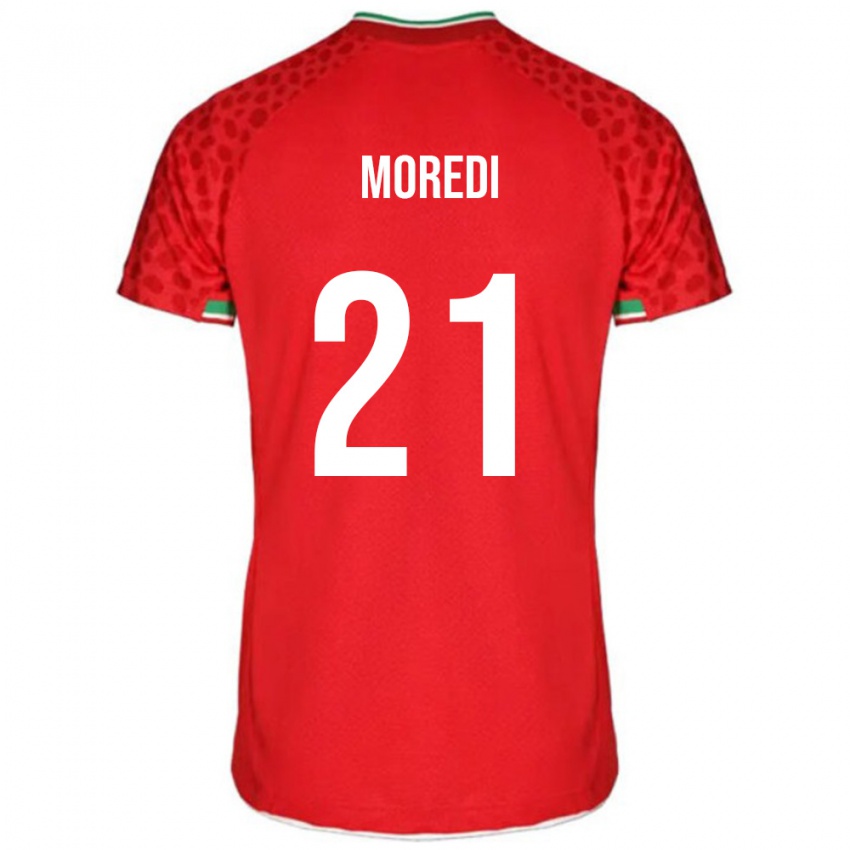 גברים איראן אבולפזל מורדי #21 אדום לבן הרחק ג'רזי 26-28 חולצה קצרה