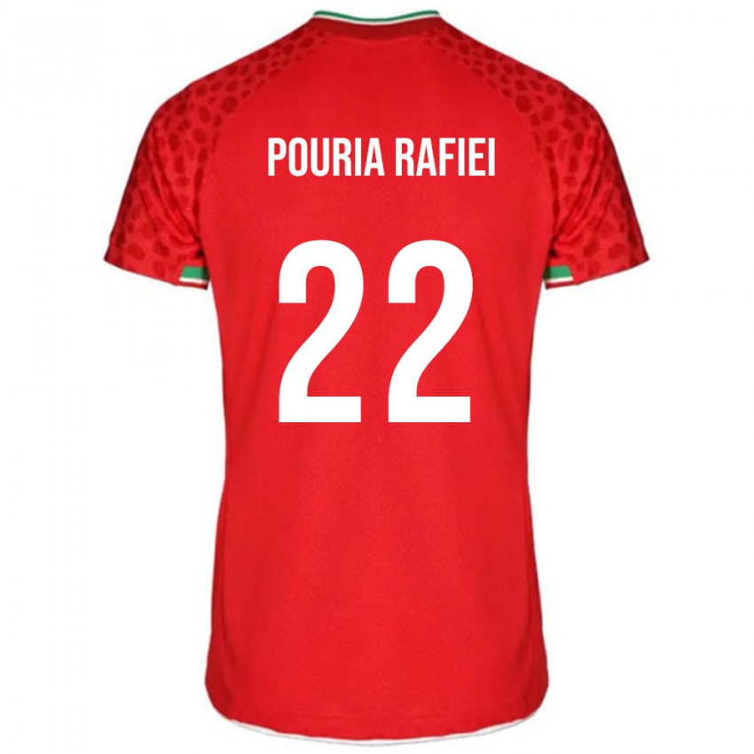 גברים איראן סייד פוריה רפיעי #22 אדום לבן הרחק ג'רזי 26-28 חולצה קצרה