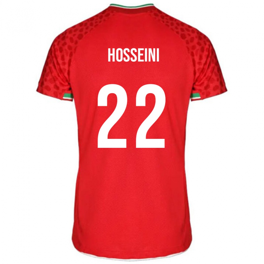 גברים איראן Abolfazl Hosseini #22 אדום לבן הרחק ג'רזי 26-28 חולצה קצרה