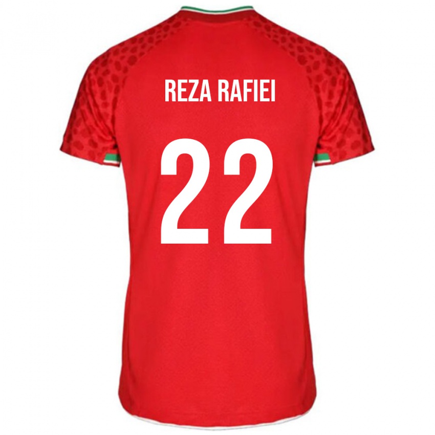 גברים איראן אמיר רזא רפי #22 אדום לבן הרחק ג'רזי 26-28 חולצה קצרה