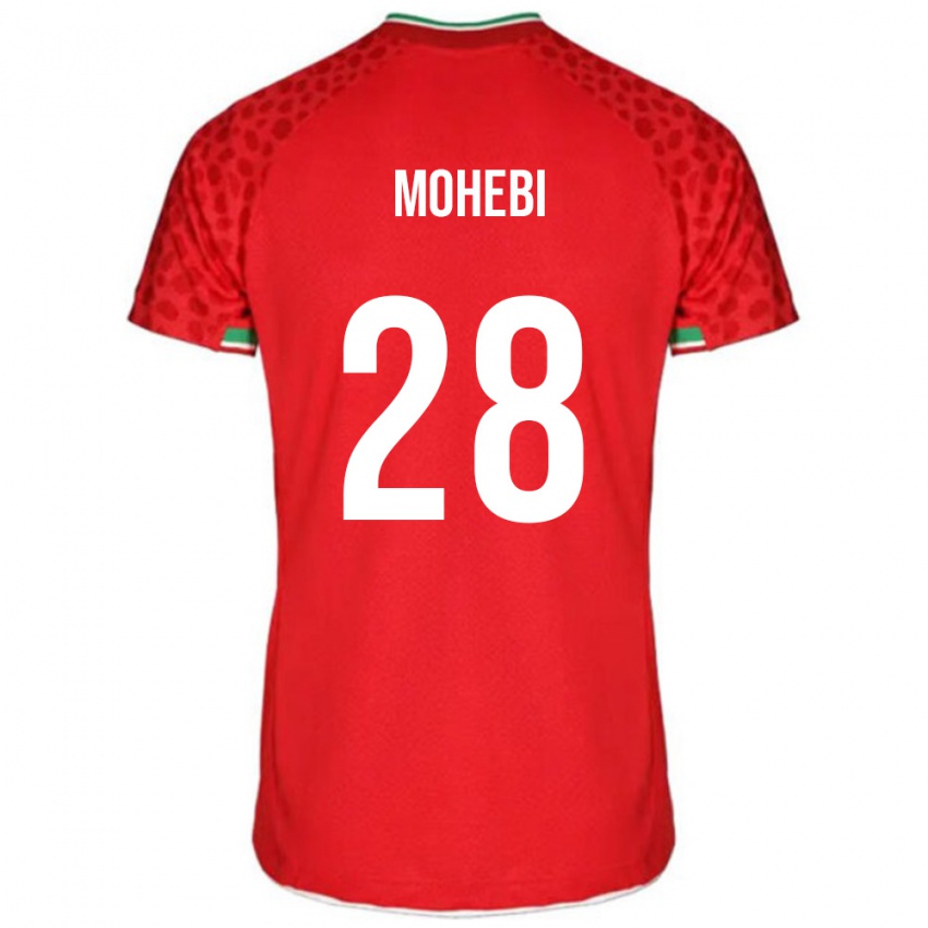 גברים איראן מוחמד מהדי מוהבי #28 אדום לבן הרחק ג'רזי 26-28 חולצה קצרה