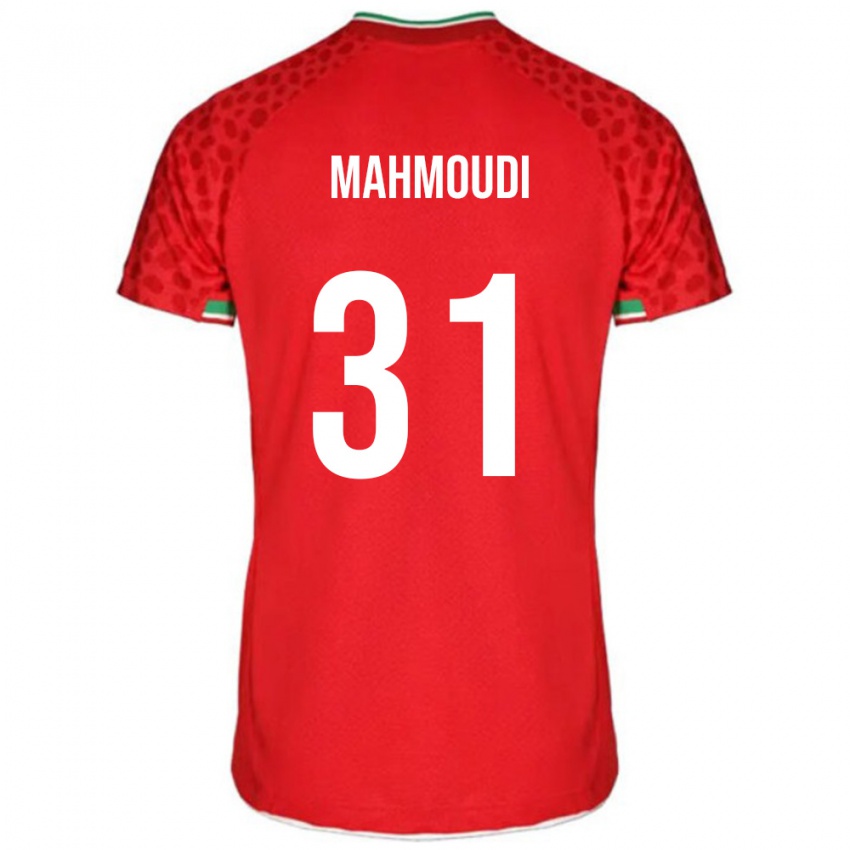 גברים איראן Amirhossein Mahmoudi #31 אדום לבן הרחק ג'רזי 26-28 חולצה קצרה