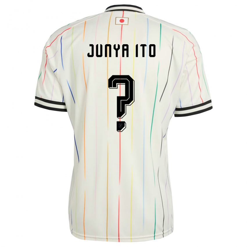 גברים יַפָּן ג'וניה איטו #0 לבן שחור הרחק ג'רזי 26-28 חולצה קצרה