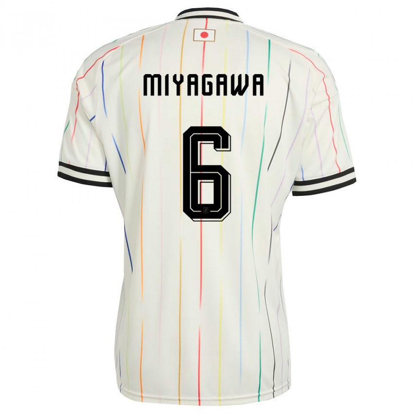 גברים יַפָּן אסאטו מייגווה #6 לבן שחור הרחק ג'רזי 26-28 חולצה קצרה