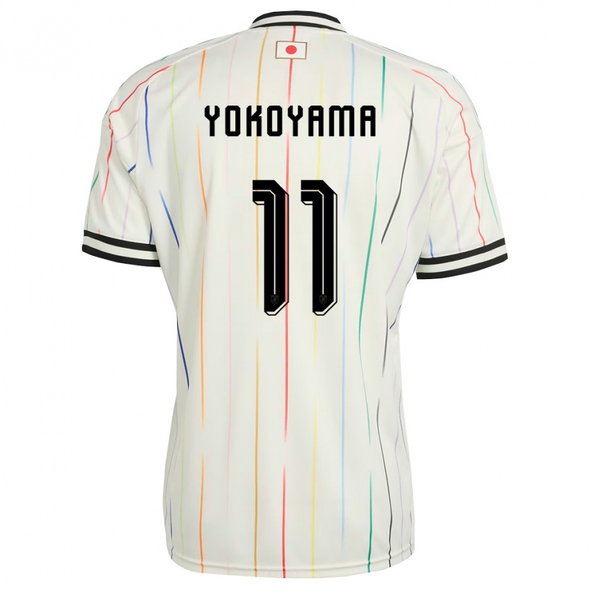 גברים יַפָּן Yumeki Yokoyama #11 לבן שחור הרחק ג'רזי 26-28 חולצה קצרה