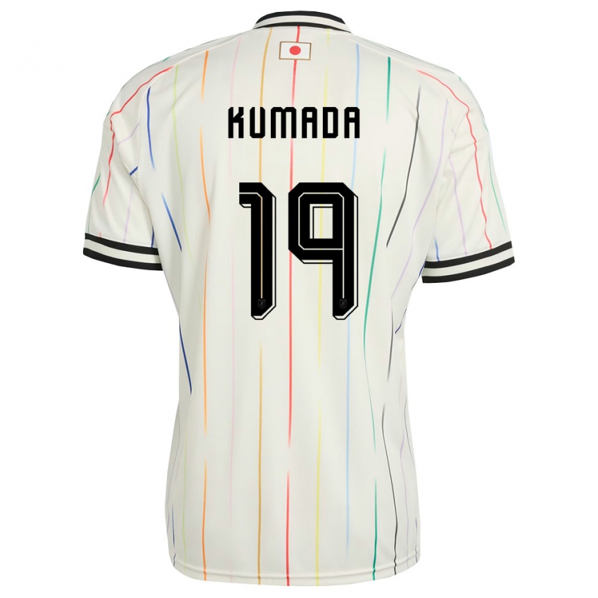 גברים יַפָּן Yoshito Kumada #19 לבן שחור הרחק ג'רזי 26-28 חולצה קצרה