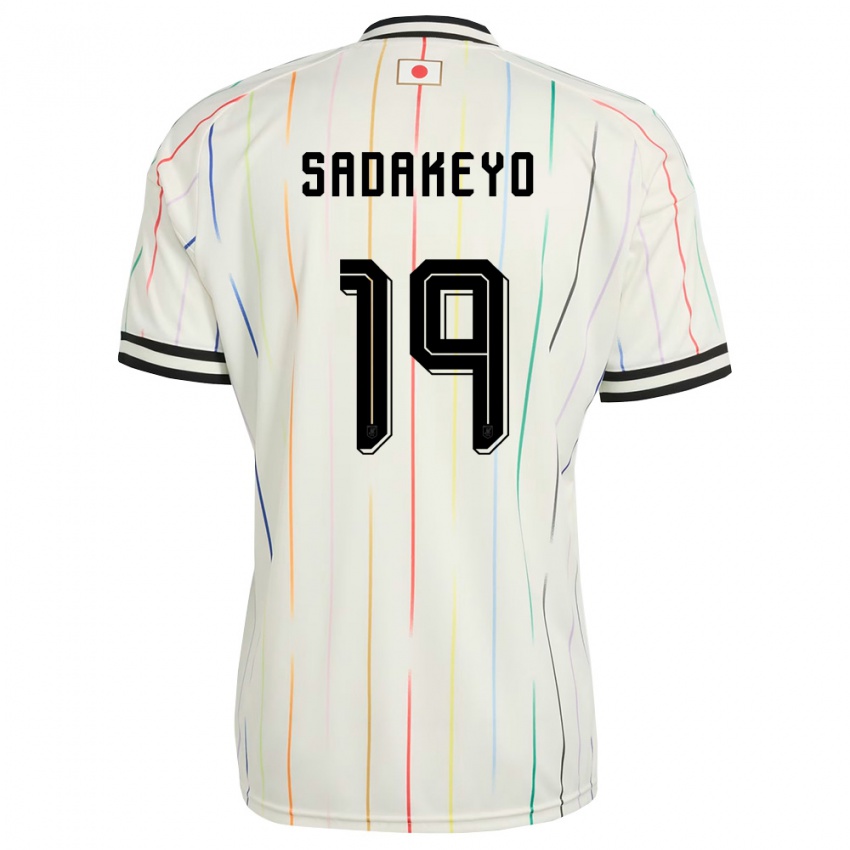 גברים יַפָּן Amon Sadakeyo #19 לבן שחור הרחק ג'רזי 26-28 חולצה קצרה