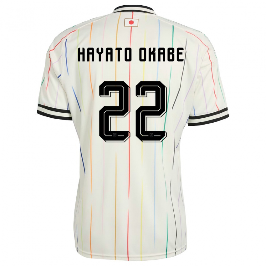 גברים יַפָּן Tariqkani Hayato Okabe #22 לבן שחור הרחק ג'רזי 26-28 חולצה קצרה