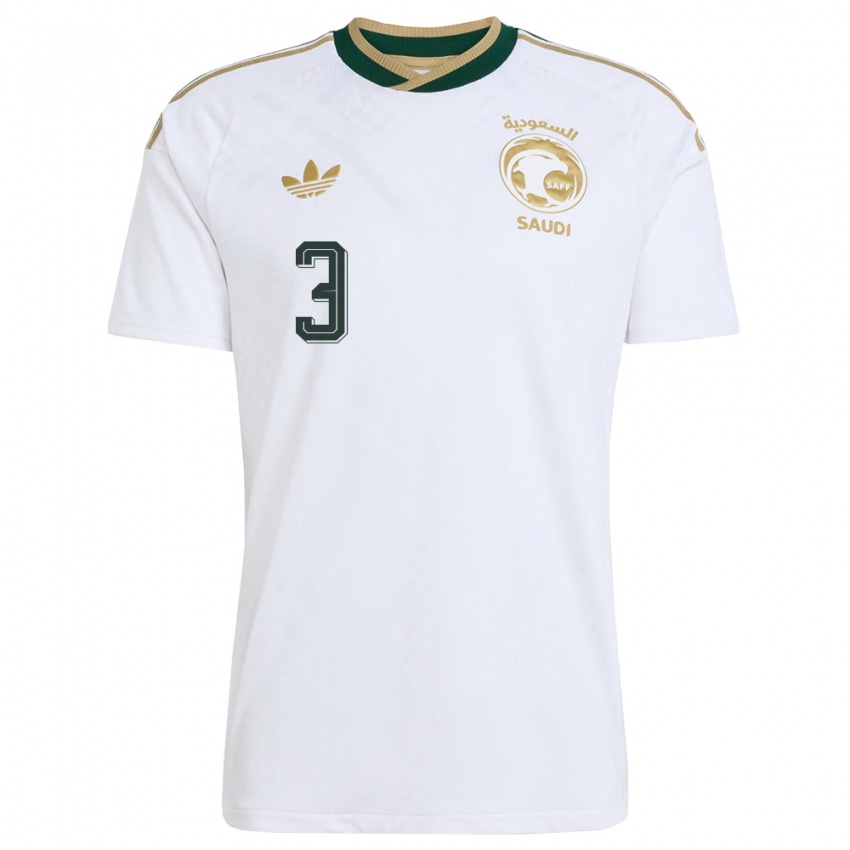 גברים ערב הסעודית עבדאללה מאדו #3 לבן ירוק זהב הרחק ג'רזי 26-28 חולצה קצרה