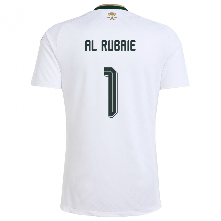 גברים ערב הסעודית מוחמד א-רביעי #1 לבן ירוק זהב הרחק ג'רזי 26-28 חולצה קצרה