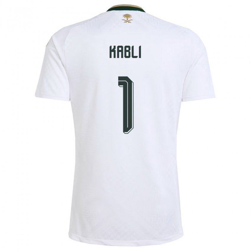 גברים ערב הסעודית באדר קבלי #1 לבן ירוק זהב הרחק ג'רזי 26-28 חולצה קצרה