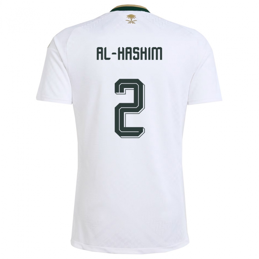 גברים ערב הסעודית Jawad Al-Hashim #2 לבן ירוק זהב הרחק ג'רזי 26-28 חולצה קצרה