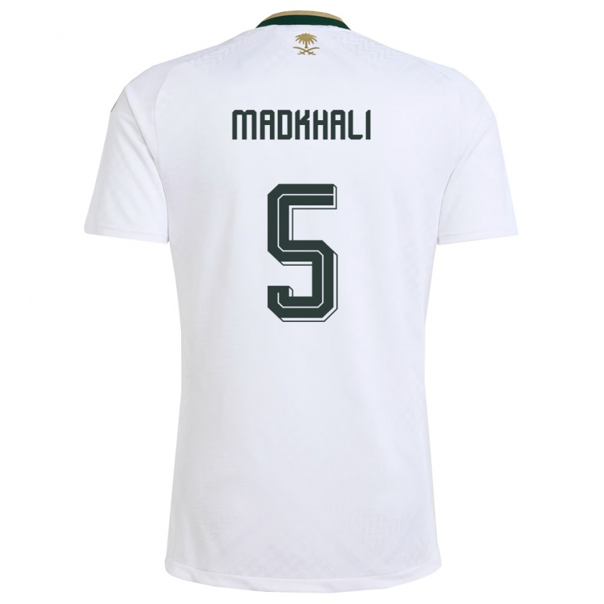 גברים ערב הסעודית Mohammed Madkhali #5 לבן ירוק זהב הרחק ג'רזי 26-28 חולצה קצרה