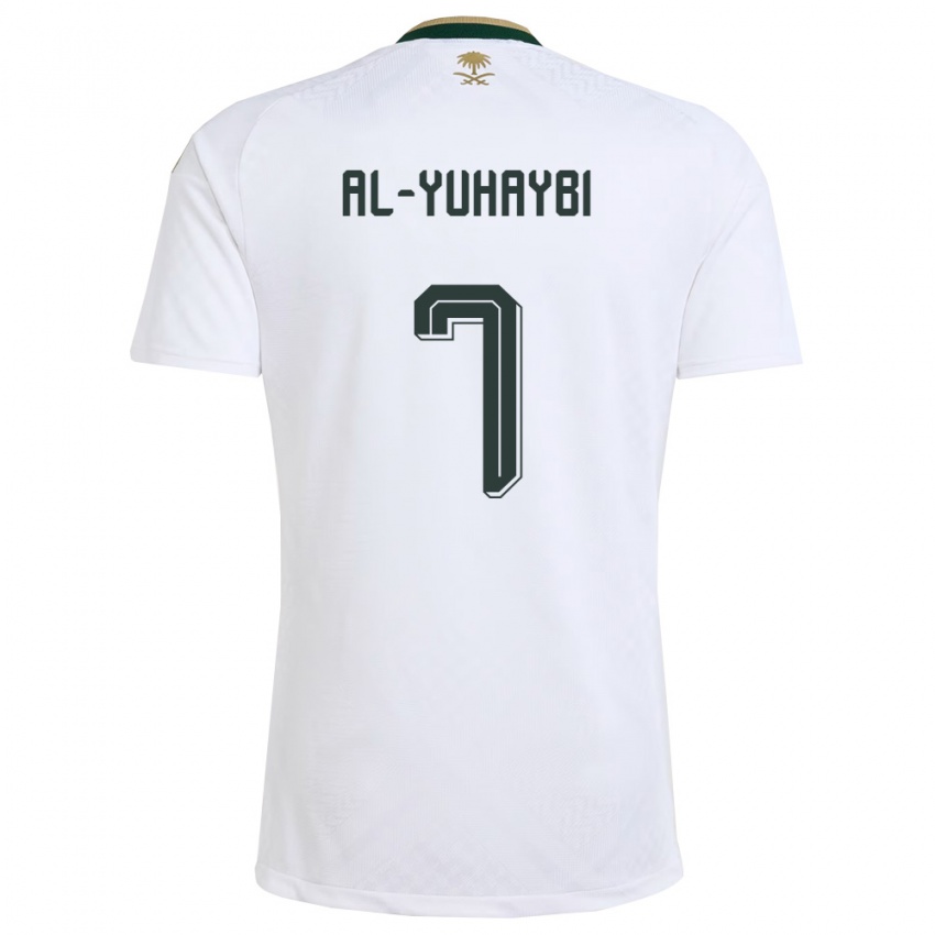 גברים ערב הסעודית Amar Al-Yuhaybi #7 לבן ירוק זהב הרחק ג'רזי 26-28 חולצה קצרה