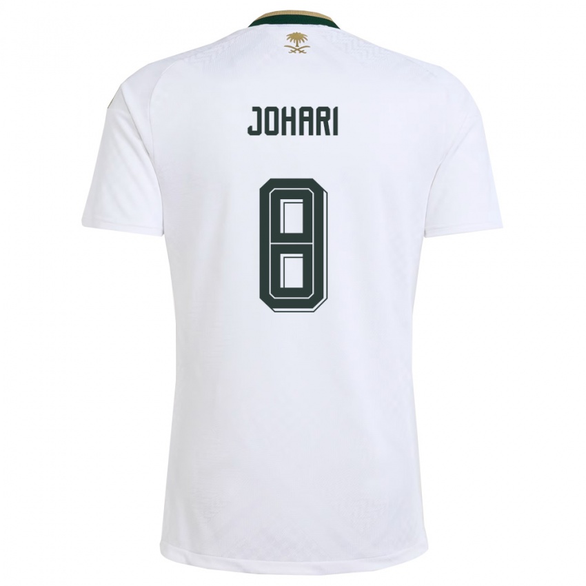 גברים ערב הסעודית ליאן ג'והארי #8 לבן ירוק זהב הרחק ג'רזי 26-28 חולצה קצרה