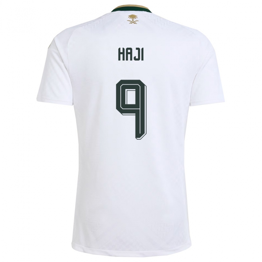 גברים ערב הסעודית טלאל חאג'י #9 לבן ירוק זהב הרחק ג'רזי 26-28 חולצה קצרה