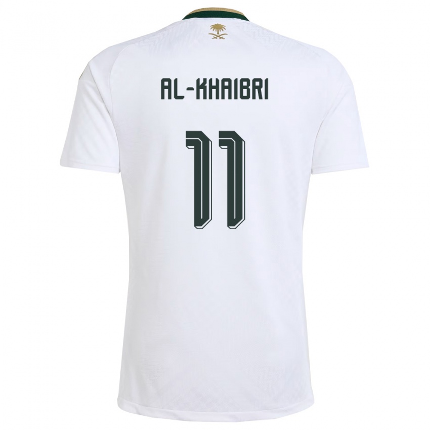 גברים ערב הסעודית Thamer Al-Khaibri #11 לבן ירוק זהב הרחק ג'רזי 26-28 חולצה קצרה
