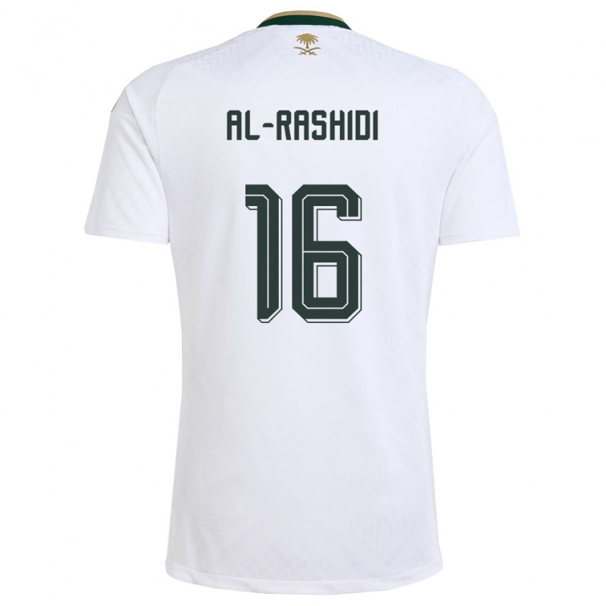 גברים ערב הסעודית מוחמד אל רשידי #16 לבן ירוק זהב הרחק ג'רזי 26-28 חולצה קצרה