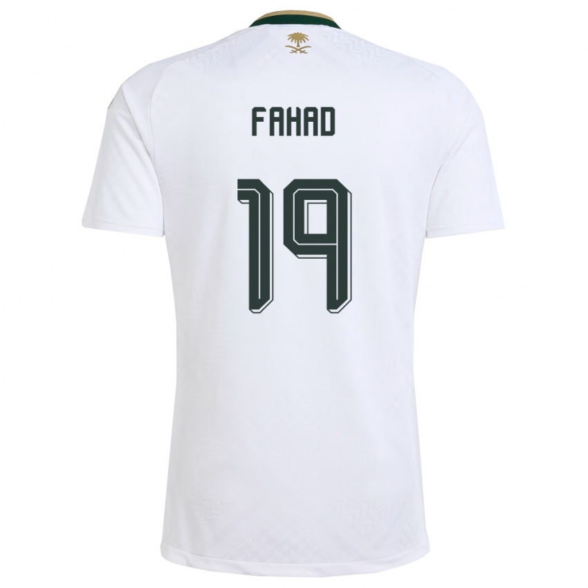 גברים ערב הסעודית פהד אל-מוולד #19 לבן ירוק זהב הרחק ג'רזי 26-28 חולצה קצרה