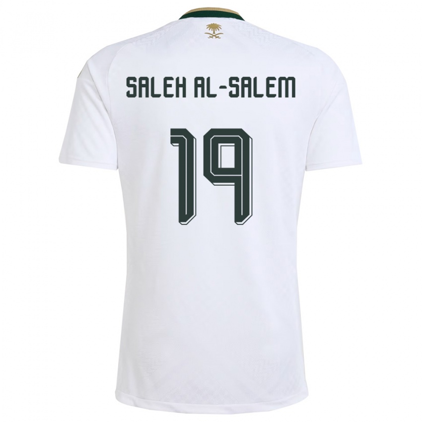 גברים ערב הסעודית Yousef Saleh Al-Salem #19 לבן ירוק זהב הרחק ג'רזי 26-28 חולצה קצרה