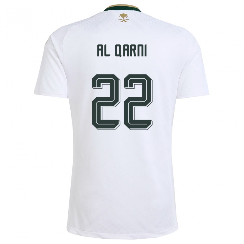 גברים ערב הסעודית פואז אל-קרני #22 לבן ירוק זהב הרחק ג'רזי 26-28 חולצה קצרה