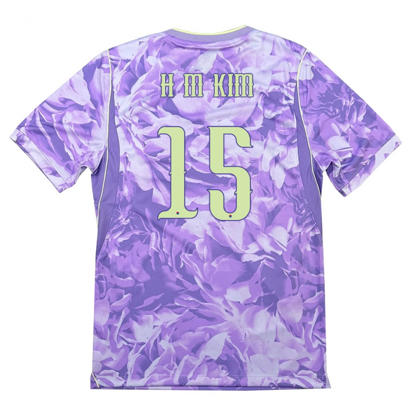 גברים דרום קוריאה קים מון-הוואן #15 סגול ירוק הרחק ג'רזי 26-28 חולצה קצרה