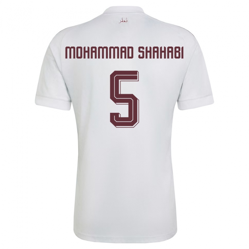 גברים קטאר Ali Mohammad Shahabi #5 לבן בורדו הרחק ג'רזי 26-28 חולצה קצרה