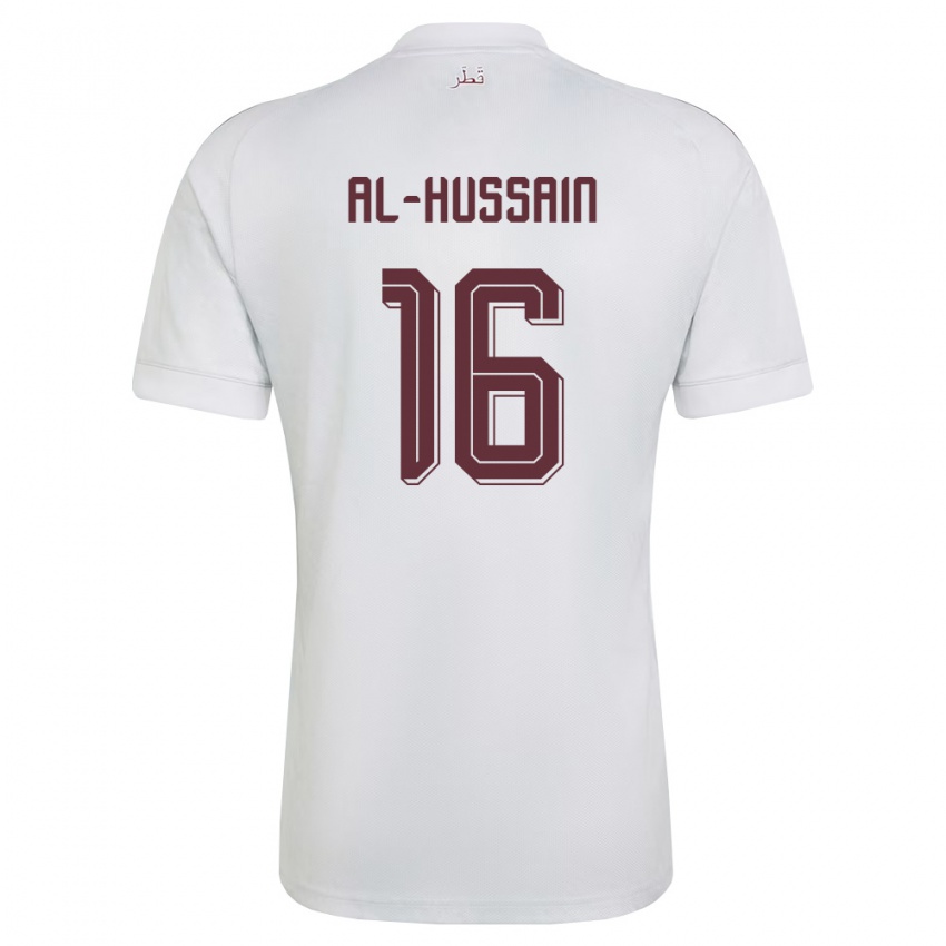 גברים קטאר Al-Hashmi Al-Hussain #16 לבן בורדו הרחק ג'רזי 26-28 חולצה קצרה