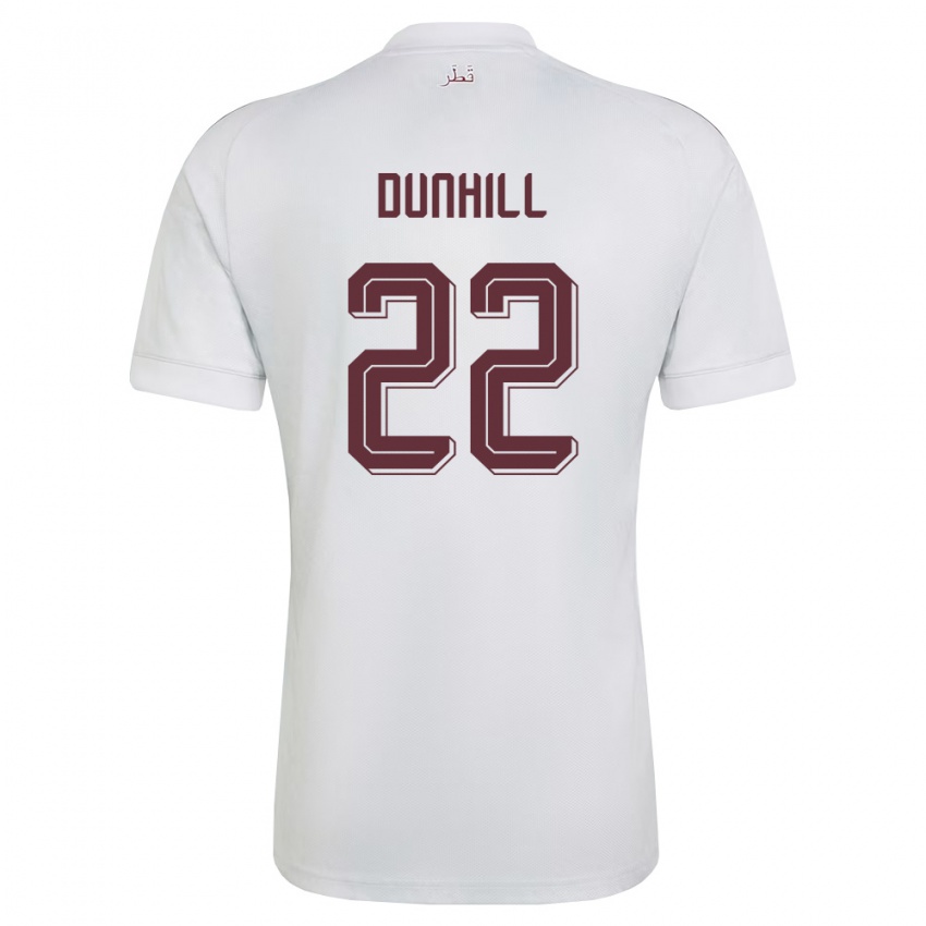 גברים קטאר Cristian Dunhill #22 לבן בורדו הרחק ג'רזי 26-28 חולצה קצרה