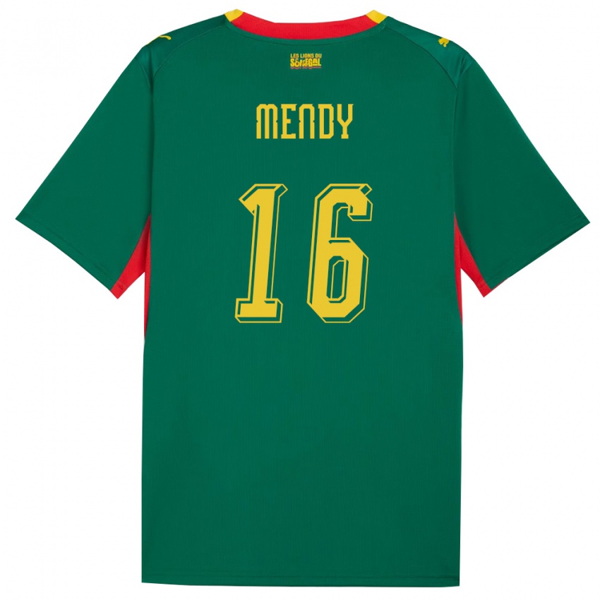 גברים סנגל אדוארד מנדי #16 ירוק צהוב אדום הרחק ג'רזי 26-28 חולצה קצרה