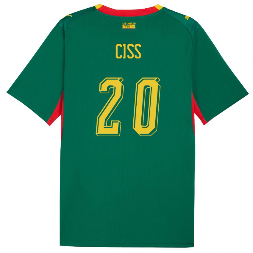 גברים סנגל אמאדו קיס #20 ירוק צהוב אדום הרחק ג'רזי 26-28 חולצה קצרה