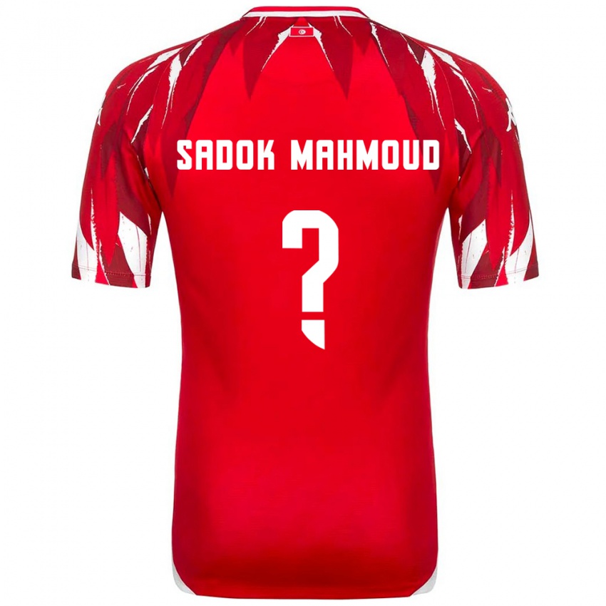 גברים תוניסיה Mohamed Sadok Mahmoud #0 אדום לבן הרחק ג'רזי 26-28 חולצה קצרה