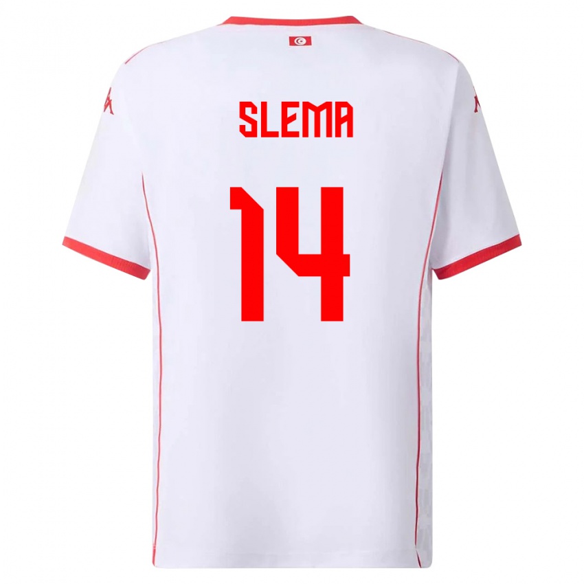 גברים תוניסיה Mazen Slema #14 לבן אדום הרחק ג'רזי 26-28 חולצה קצרה