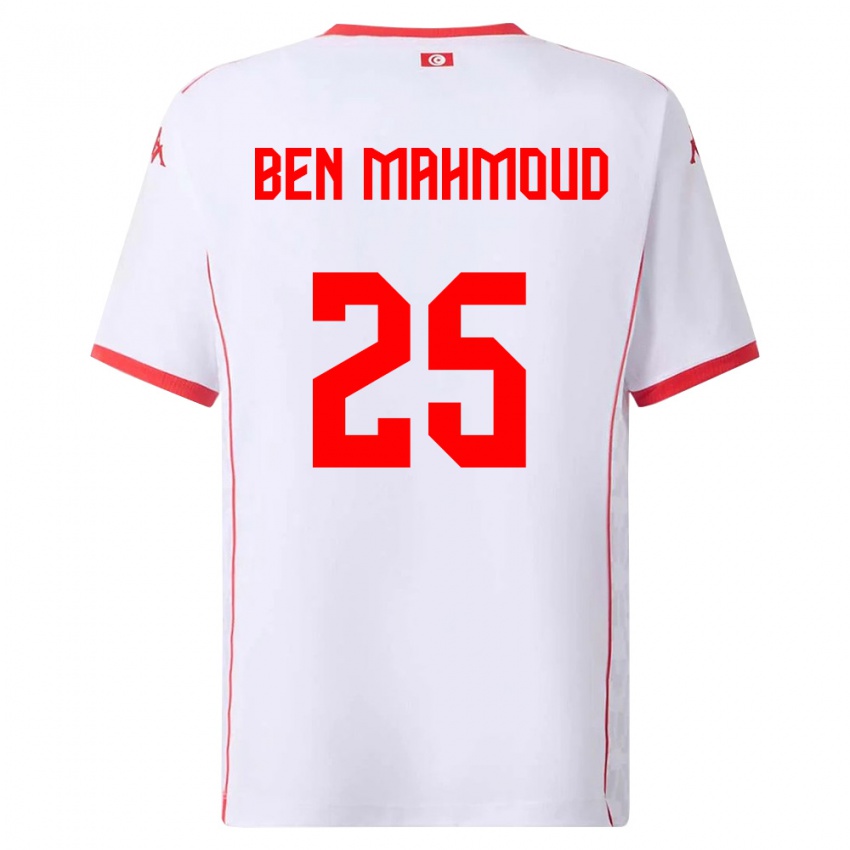 גברים תוניסיה Youssef Ben Mahmoud #25 לבן אדום הרחק ג'רזי 26-28 חולצה קצרה