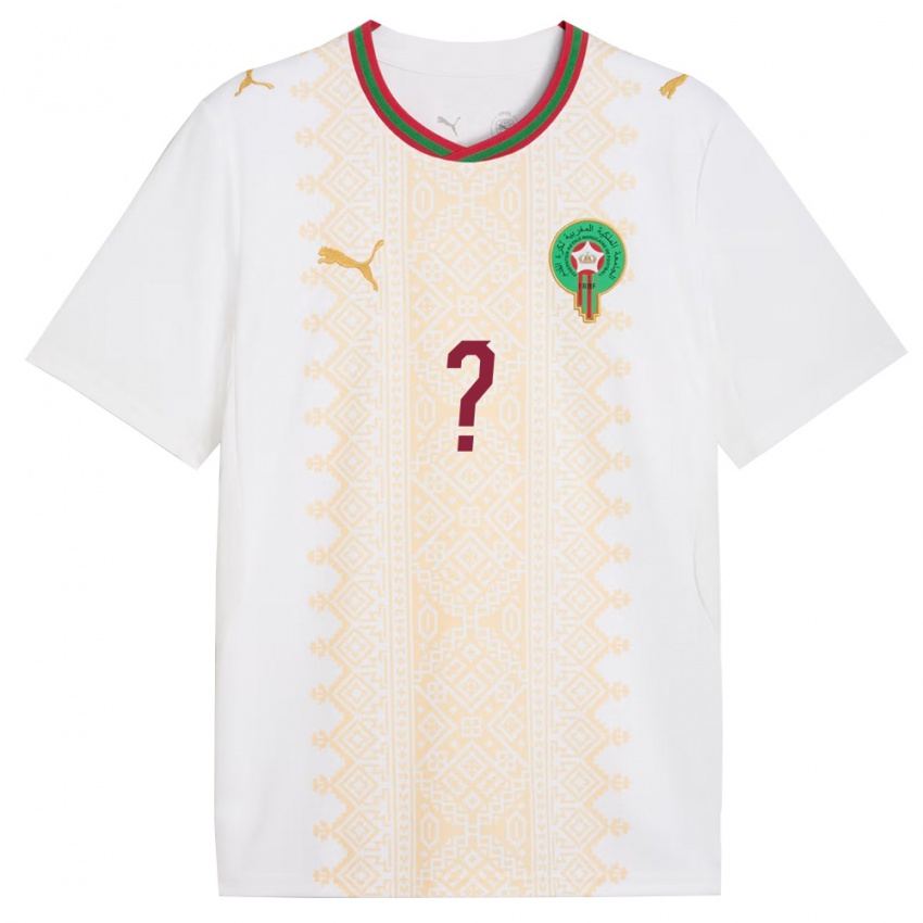 גברים מָרוֹקוֹ השם שלך #0 לבן זהב אדום הרחק ג'רזי 26-28 חולצה קצרה