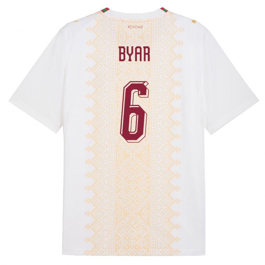 גברים מָרוֹקוֹ נעים ביאר #6 לבן זהב אדום הרחק ג'רזי 26-28 חולצה קצרה