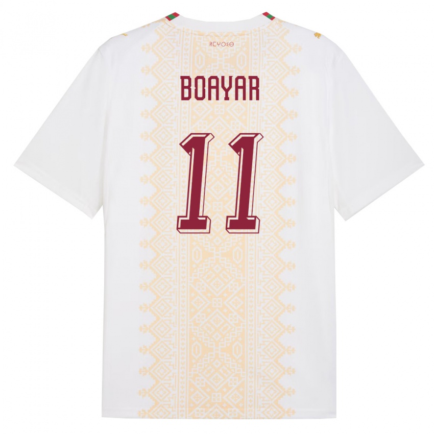 גברים מָרוֹקוֹ Adam Boayar #11 לבן זהב אדום הרחק ג'רזי 26-28 חולצה קצרה